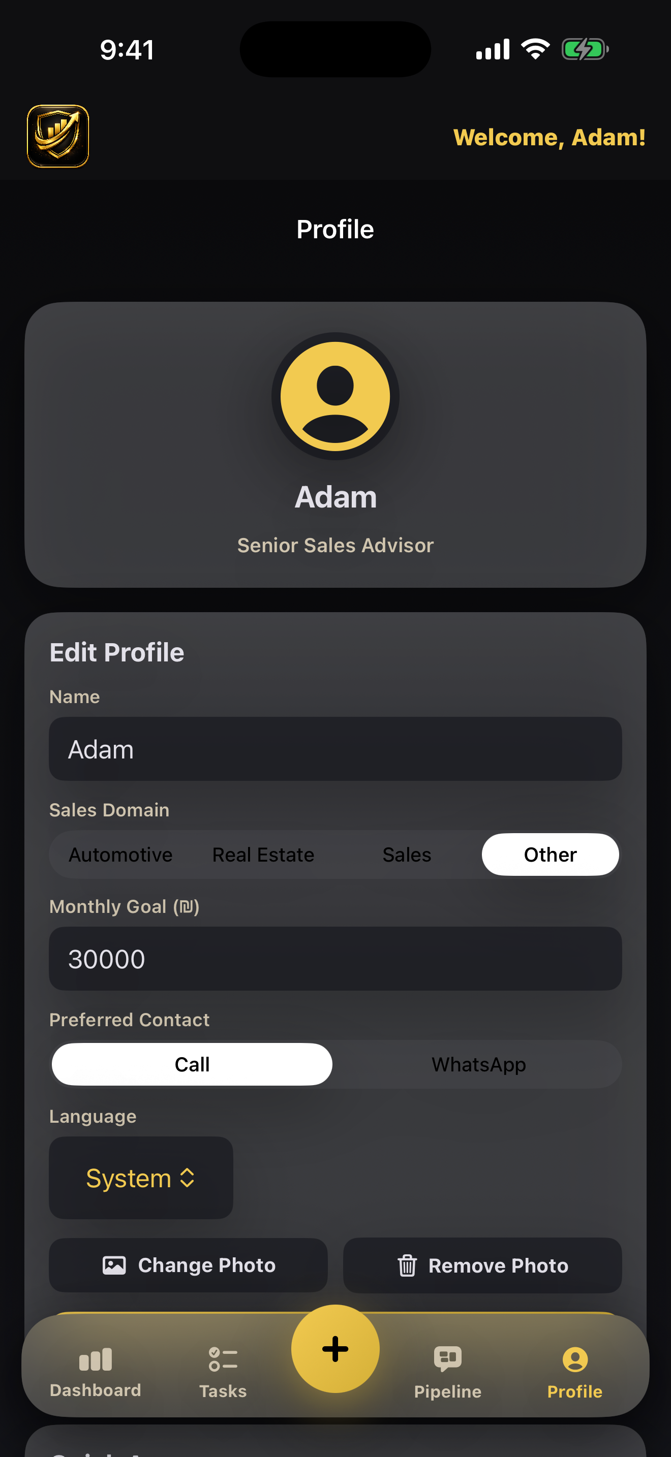 SalesCRM by Spanko screenshot 04-profile.png